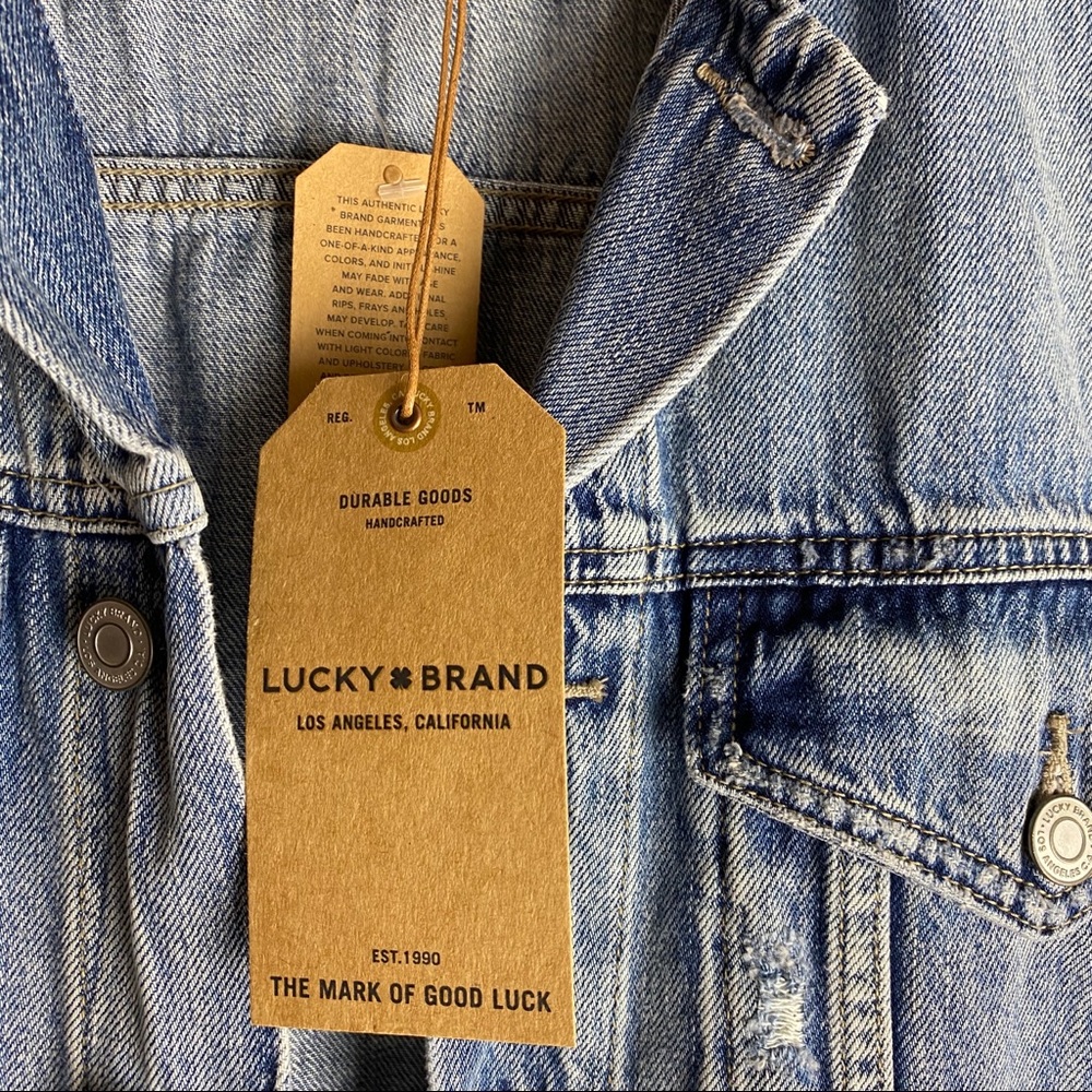 NEW Lucky Brand Oversized Trucker Denim Jacket L,M - Picture 7 of 15
